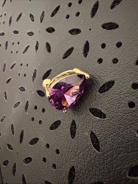 Gold Teardrop Purple Crystal Belly Button Ring- Women Jewelry